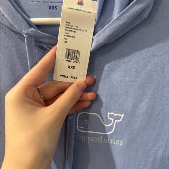 NWT XXS Vineyard Vines Light blue Hoodie - Picture 5 of 7
